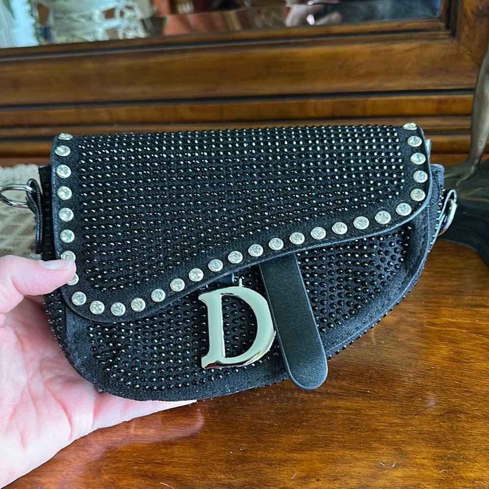 Black Studded D bag. New